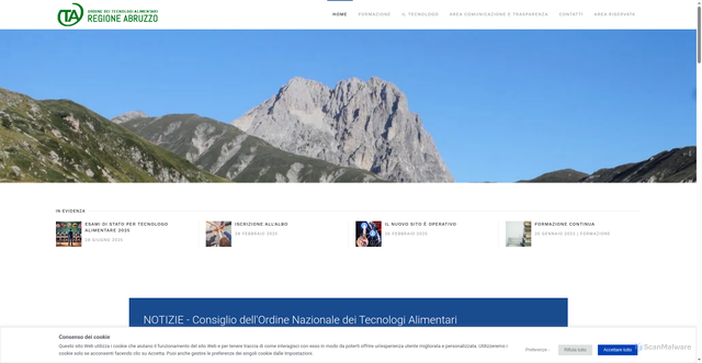 Security scan screenshot of https://www.otaa.it/