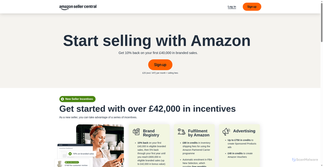 Security scan screenshot of https://sellercentral.amazon.co.uk