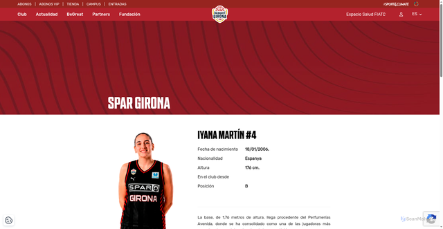 Security scan screenshot of https://basquetgirona.com/es/jugador/iyana-martin/