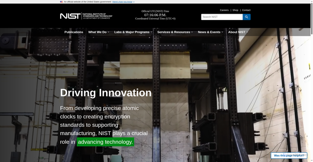 Security scan screenshot of https://www.nist.gov/