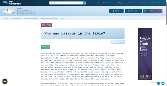 Security scan screenshot of https://www.gotquestions.org/Lazarus-in-the-Bible.html