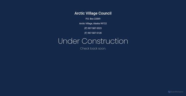 Security scan screenshot of https://www.arcticvillage.gov/