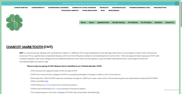 Security scan screenshot of https://clovergenetics.com/cmt