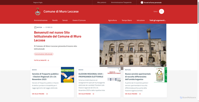 Security scan screenshot of https://www.comune.muroleccese.le.it/