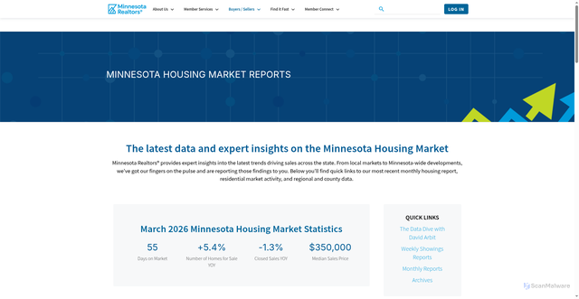 Security scan screenshot of https://www.mnrealtor.com/buyers-sellers/marketreports