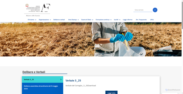 Security scan screenshot of https://ordinevercellibiella.conaf.it/