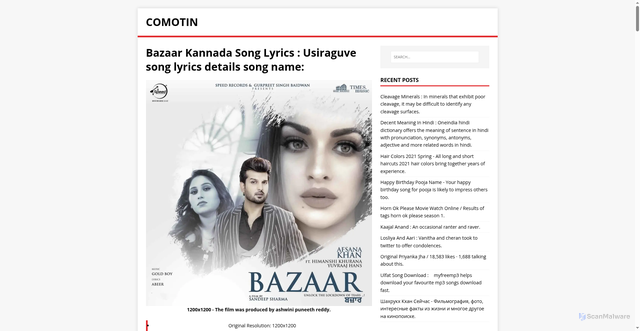 Security scan screenshot of https://nimotco.pages.dev/post/bazaar-kannada-song-lyrics/