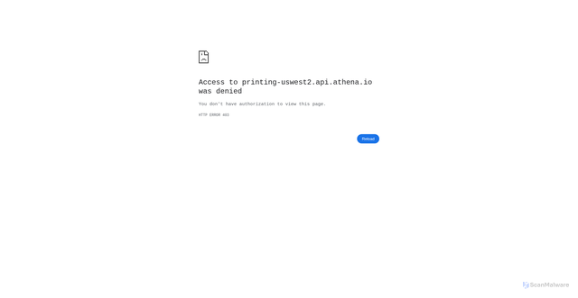 Security scan screenshot of https://printing-uswest2.api.athena.io