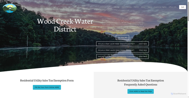 Security scan screenshot of https://woodcreekwaterky.gov/