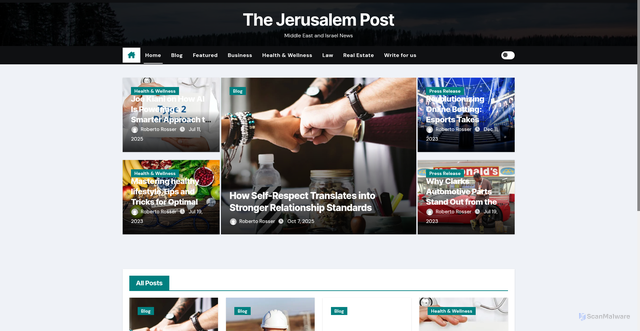 Security scan screenshot of https://jpost.us/