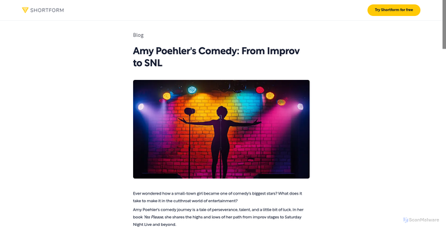 Security scan screenshot of https://www.shortform.com/books/blog/amy-poehler-comedy.html