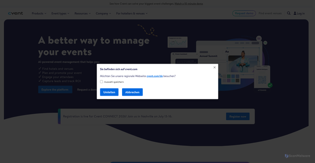 Security scan screenshot of https://cvent-planner.com