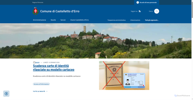 Security scan screenshot of https://www.comune.castellettoderro.al.it