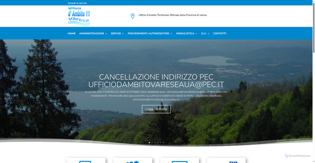 Security scan screenshot of https://www.atovarese.it/