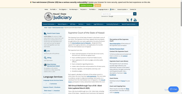 Security scan screenshot of https://www.courts.state.hi.us/courts/supreme/hawaii_supreme_court