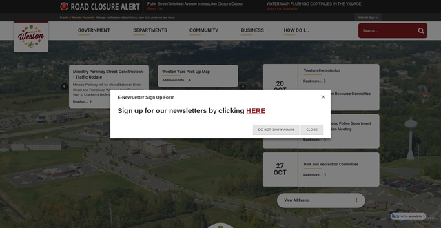 Security scan screenshot of https://westonwi.gov/