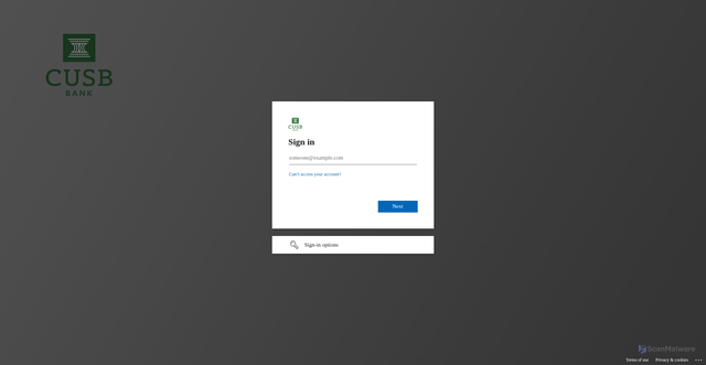 Security scan screenshot of https://cusbank.sharepoint.com