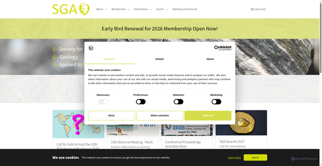 Security scan screenshot of https://www.e-sga.org/
