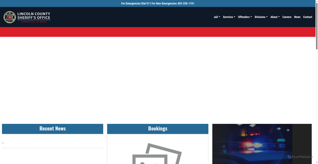 Security scan screenshot of https://lincolncountysheriffok.gov/