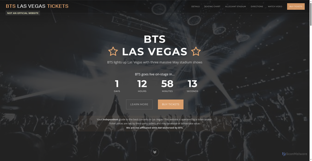 Security scan screenshot of https://bts.kpoplasvegas.com/