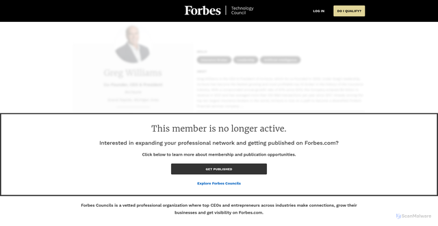 Security scan screenshot of https://councils.forbes.com/profile/Greg-Williams-Co-Founder-CEO-President-Acrisure/d66f3822-9ae2-475b-a072-0775a31a62b4