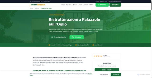 Security scan screenshot of https://pentaedilizia.pages.dev/ristrutturazioni-palazzolo-sulloglio/