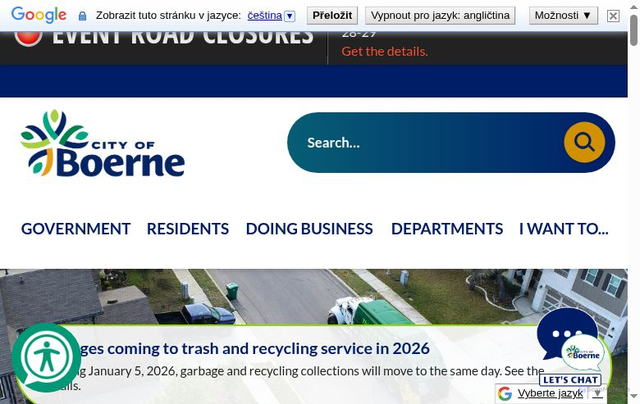 Security scan screenshot of https://www.ci.boerne.tx.us/