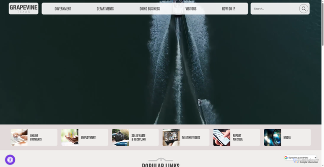 Security scan screenshot of https://grapevinetexas.gov/