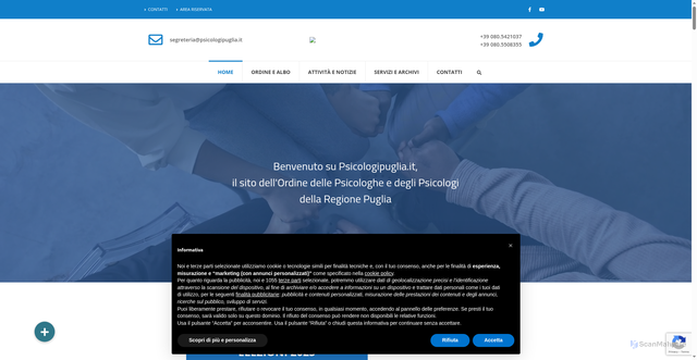 Security scan screenshot of https://psicologipuglia.it/