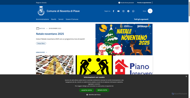 Security scan screenshot of https://www.comune.noventadipiave.ve.it/it