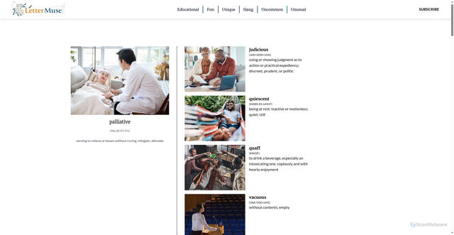Security scan screenshot of https://lettermuse.com