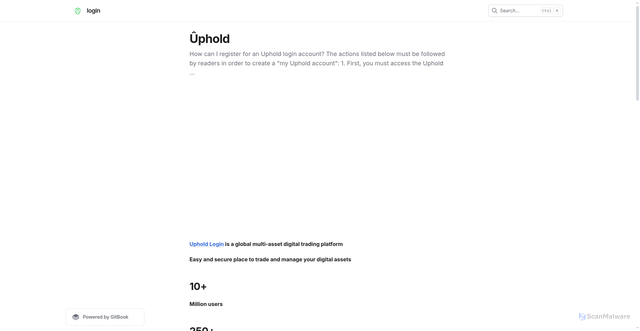 Security scan screenshot of http://uphoildliogin.gitbook.io/