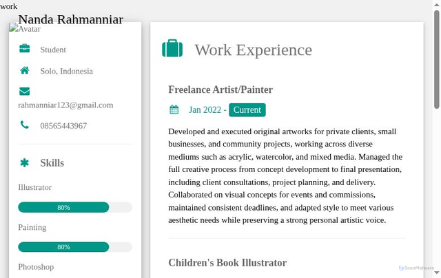 Security scan screenshot of https://nandarahmanniar-up1rkrs63n.edgeone.app/
