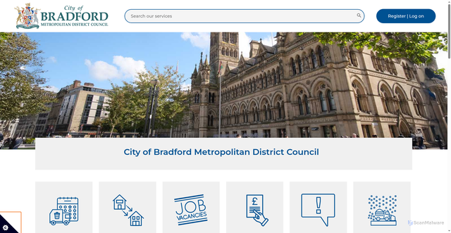 Security scan screenshot of https://www.bradford.gov.uk/