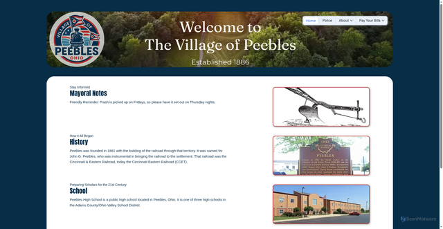 Security scan screenshot of https://www.peeblesoh.gov/