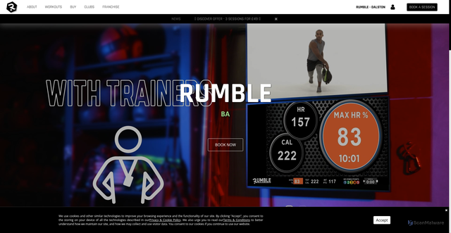 Security scan screenshot of https://rumble-gym.com/