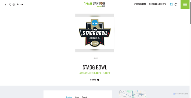Security scan screenshot of https://www.visitcanton.com/events/stagg-bowl/