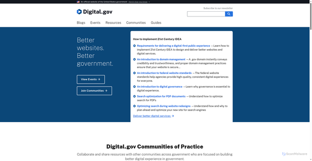 Security scan screenshot of https://digital.gov/