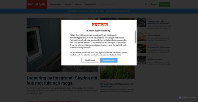 Security scan screenshot of https://gds.se/