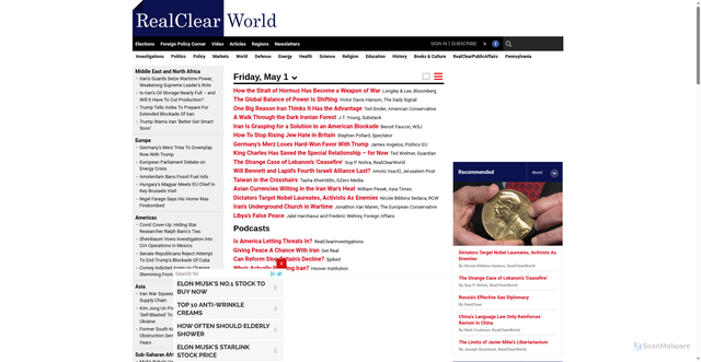 Security scan screenshot of https://www.realclearworld.com