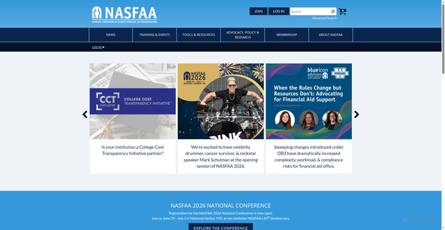 Security scan screenshot of https://www.nasfaa.org