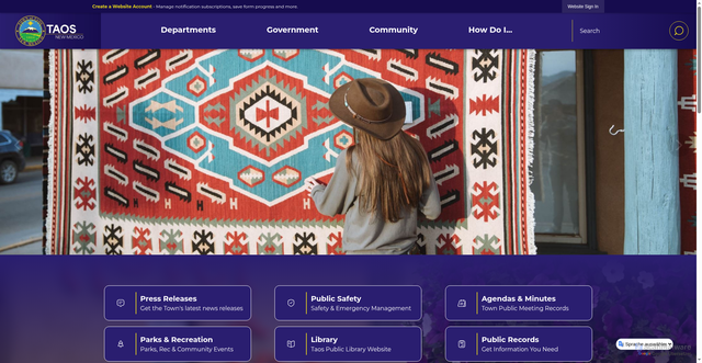 Security scan screenshot of https://taosnm.gov/