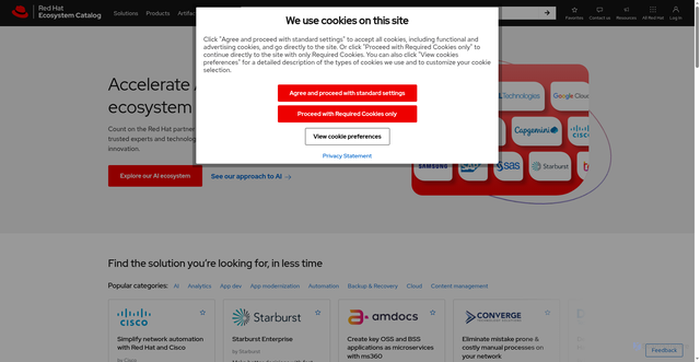 Security scan screenshot of https://registry.access.redhat.com