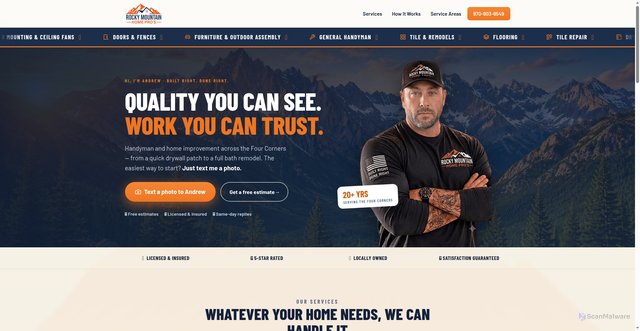 Security scan screenshot of https://rockymountainhomepros.com/