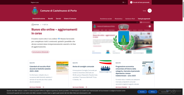 Security scan screenshot of https://www.comune.castelnuovodiporto.rm.it/