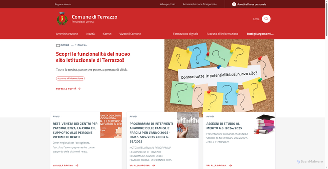 Security scan screenshot of https://www.comune.terrazzo.vr.it/