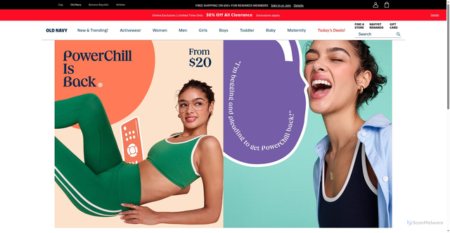 Security scan screenshot of https://secure-oldnavy.gap.com