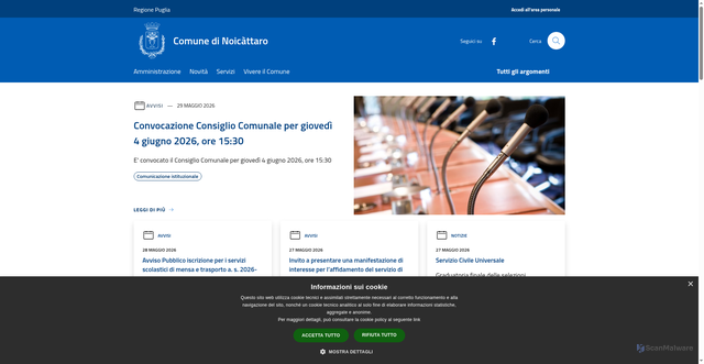 Security scan screenshot of https://www.comune.noicattaro.bari.it