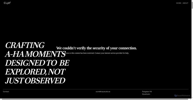 Security scan screenshot of https://claystudio.se