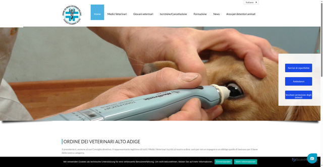 Security scan screenshot of https://www.tieraerztekammer.com/it/